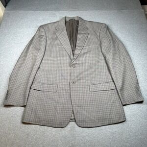 Vintage Louis Dell'Olio 100% Wool Plaid Blazer 42R Made in Italy NOTE‎